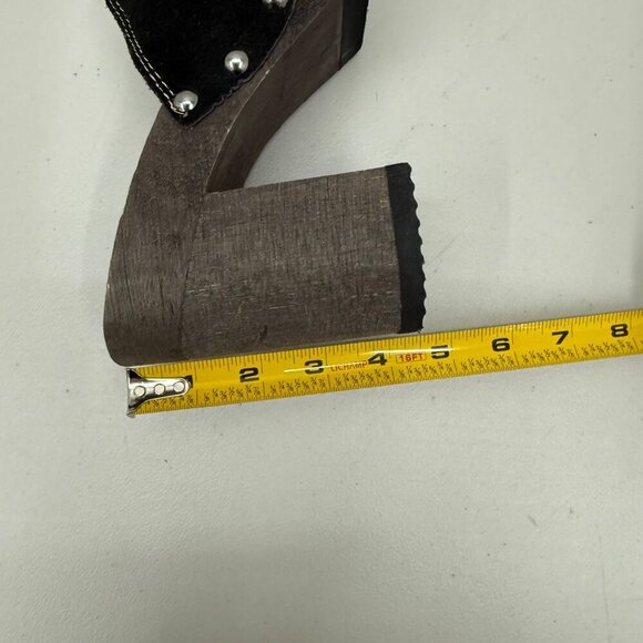 VTG Candies Wood Platform Y2K Black Suede Stud Clog Slide Sandals Shoes Womens 9 - Picture 9 of 9